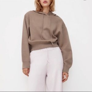 Zara Hooded Knit Sweatshirt - Size L